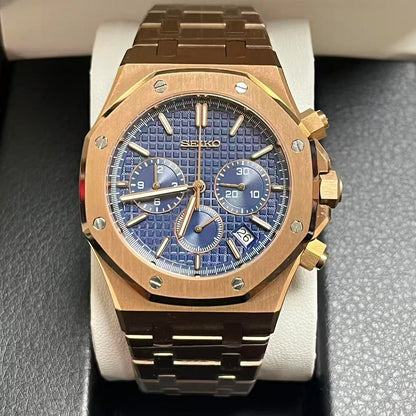 Seikoak | Chronograph Rose Gold Blue