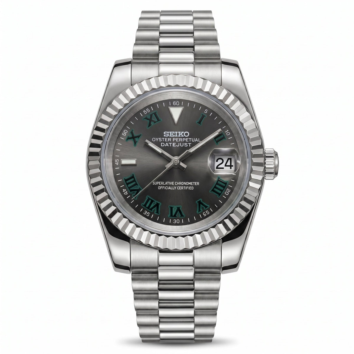 Reloj GMT negro y gris: detalle de sus componentes
