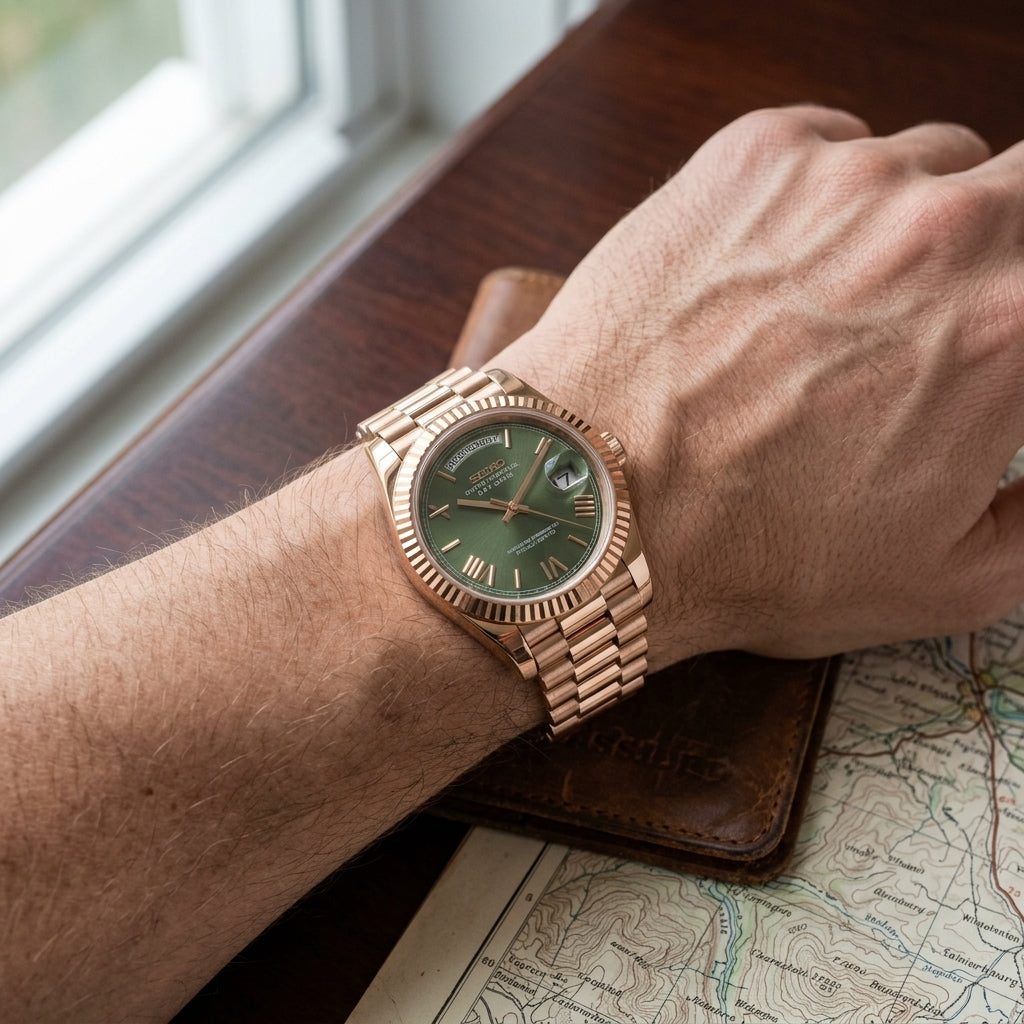 Seikodate | Olive Green Rose Gold
