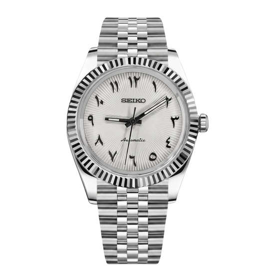 Seikojust | Gradient Arabic White Dial — Tokei Watches