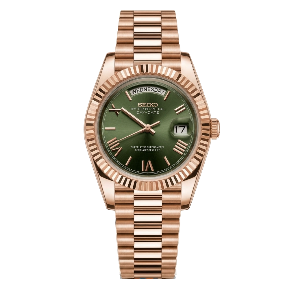 Seikodate | Olive Green Rose Gold — Tokei Watches