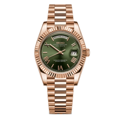 Seikodate | Olive Green Rose Gold — Tokei Watches