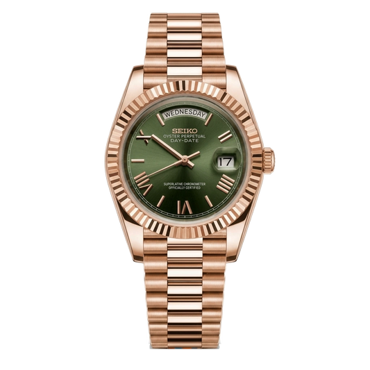 Seikodate | Olive Green Rose Gold — Tokei Watches