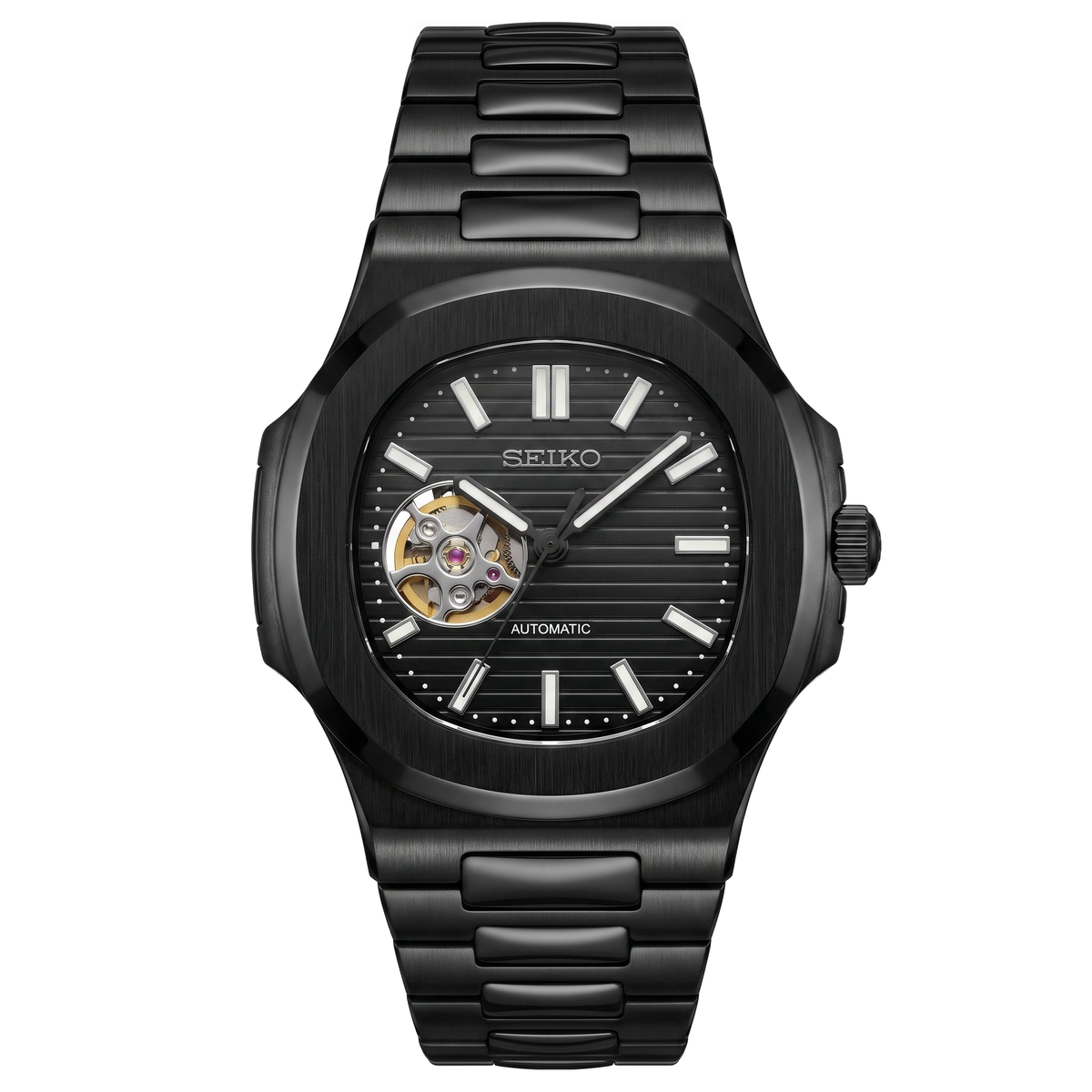 Nautiko | Full Black Open Heart — Tokei Watches