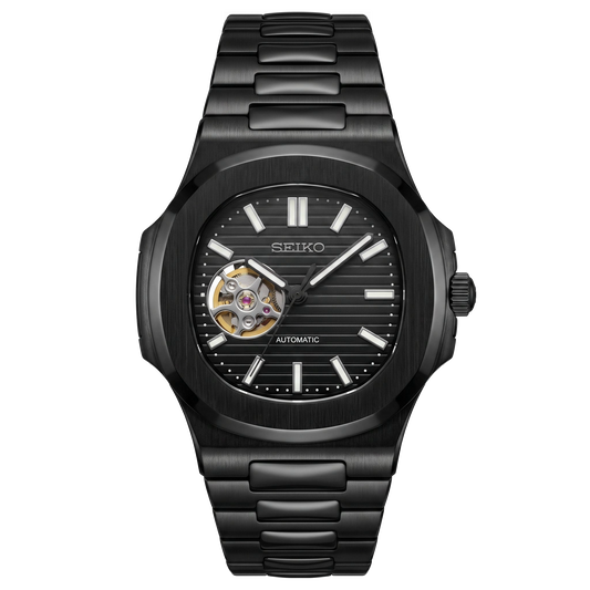 Nautiko | Full Black Open Heart — Tokei Watches