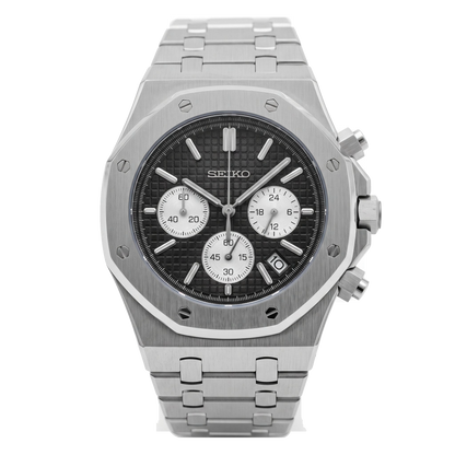 Seikoak | Chronograph Black and Silver — Tokei Watches